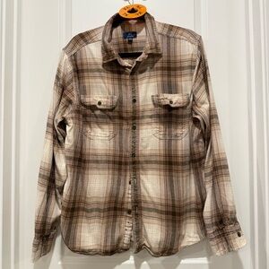 Croft & Barrow Brown Plaid Button Down Shirt